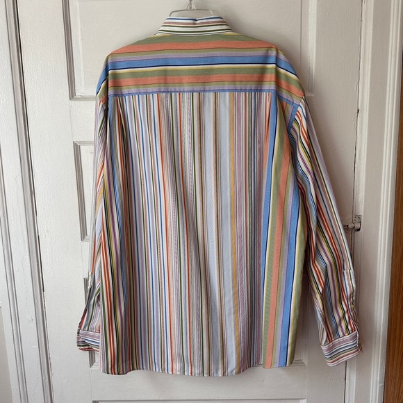 Paul & Shark Yachting Men’s Button Down Collared Shirt Colorful Stripe Print - Picture 4 of 16